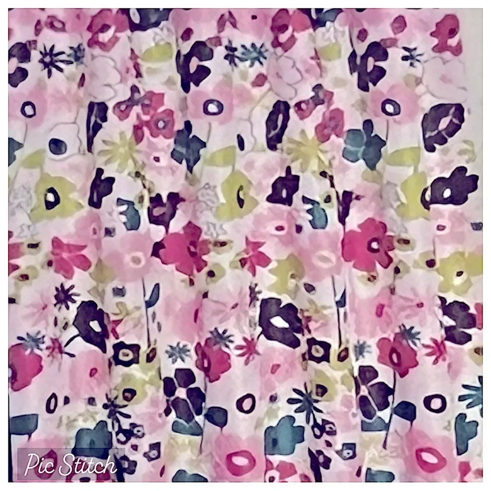 13PC Flower Fabric Shower Curtain Set with Hooks
